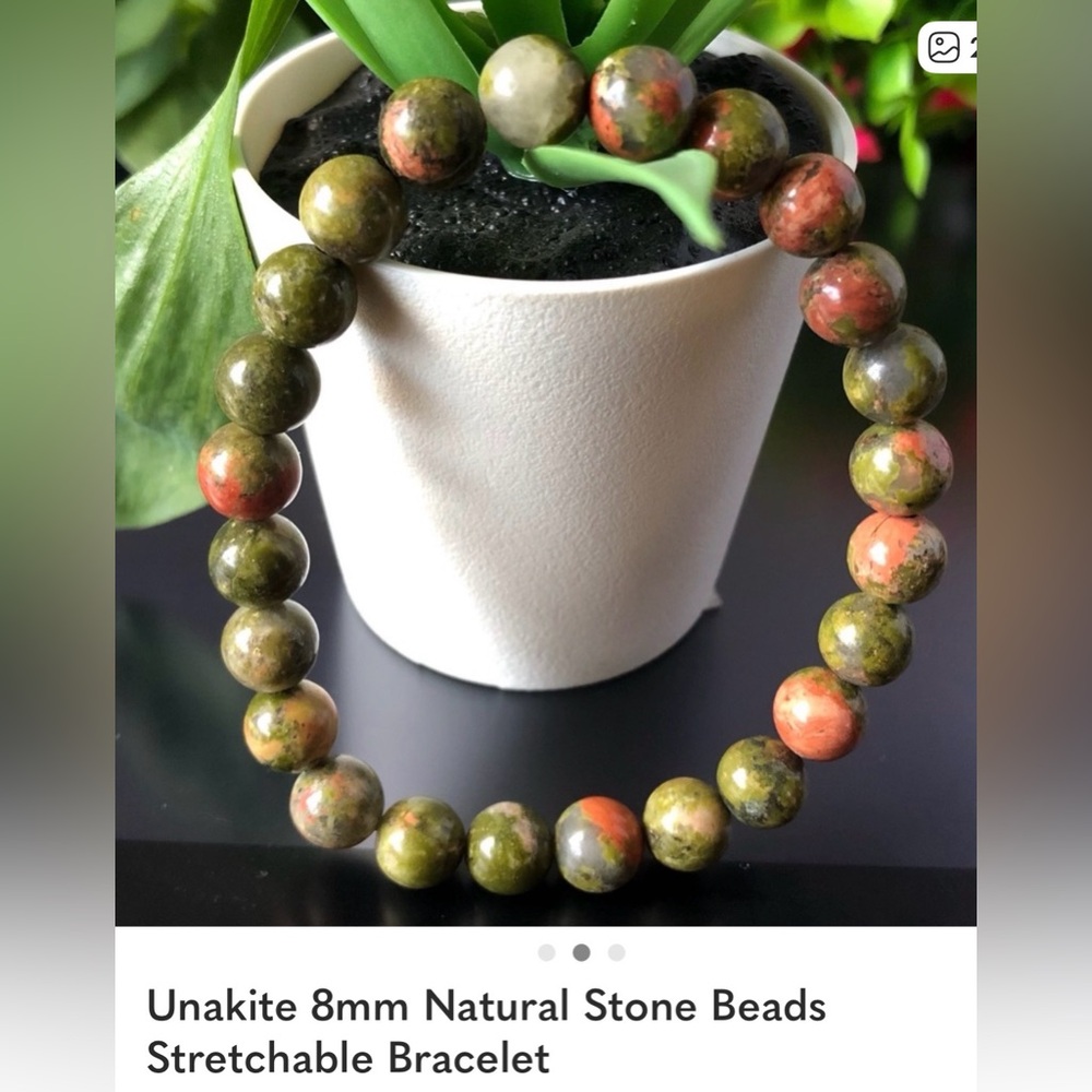Elegant Ukanite  Green and Pink Beaded Bracelet